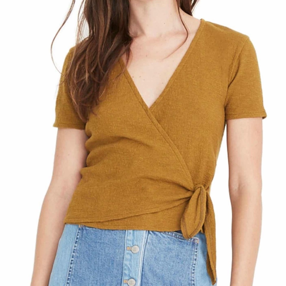 Madewell Wrap Tie Top - Picture 2 of 5